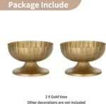 NUPTIO Gold Compote Vase for Centerpiece: 8.5" Wide Short Pedestal Footed Bowl f... - Image 9