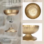 NUPTIO Gold Compote Vase for Centerpiece: 8.5" Wide Short Pedestal Footed Bowl f... - Image 10