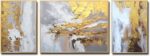 Hand Painted Abstract Canvas Wall Art for Living Room,Large Framed Gold Oil Pain... - Image 4