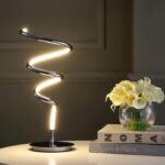 JONATHAN Y 19.75" Chrome Modern Scribble Dimmable Integrated LED Table Lamp, 3-W... - Image 4