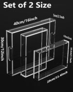 Acrylic Serving Tray Set of 3-16x12 & 7.7x11.4 Inch Clear Luxury Trays for Kitch... - Image 5