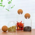 Glass Storage Jars with Ball Cork Lids - 3 Pcs Set, Decorative Round Glass Canis... - Image 3