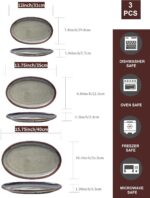 Ceramic Large Serving Platters- Set of 3 Oval Platters for Entertaining. Modern ... - Image 3