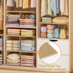 2 Pack Stackable Closet Organizers and Storage, 4 Cube Closet Shelves with Wood ... - Image 4