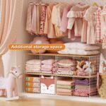 2 Pack Stackable Closet Organizers and Storage, 4 Cube Closet Shelves with Wood ... - Image 5