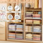 2 Pack Stackable Closet Organizers and Storage, 4 Cube Closet Shelves with Wood ... - Image 8