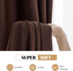 Beauoop Coffee Brown Velvet Curtains 84 Inches Long 2 Panels for Bedroom Living ... - Image 6