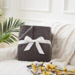 CYMULA Knit Throw Blanket for Couch Dark Grey-Super Soft Lightweight Plush Fuzzy... - Image 4