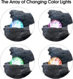 Amootek Tabletop Fountain Rotating Ball Rock Waterfall Fountain Office Includes ... - Image 3