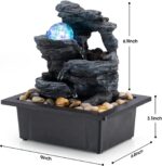 Amootek Tabletop Fountain Rotating Ball Rock Waterfall Fountain Office Includes ... - Image 4