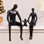 Quoowiit Black Bookshelf Decor Family Sculpture, Abstract Art Ornament Coffee Ta... - Image 3