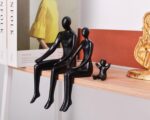 Quoowiit Black Bookshelf Decor Family Sculpture, Abstract Art Ornament Coffee Ta... - Image 6