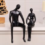 Quoowiit Black Bookshelf Decor Family Sculpture, Abstract Art Ornament Coffee Ta... - Image 8