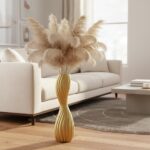 Golden S-Curve Floor Vase, 24 Inch Tall Striped Resin Vases for Home Decor, Larg... - Image 4