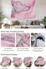 Marble Pink Tapestry for Bedroom Wall Hanging Tapestry, Modern Abstract Ink Pain... - Image 10