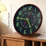 Glow in The Dark Thin Wall Clock，12 Inch Silent Non-Ticking Vintage Battery Oper... - Image 4