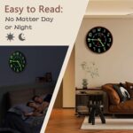 Glow in The Dark Thin Wall Clock，12 Inch Silent Non-Ticking Vintage Battery Oper... - Image 6