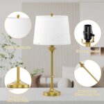 Maxax Brass Gold Table Lamps Set of 2 for Living Room, 26" Modern Buffet Lamps G... - Image 3