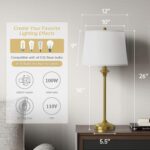Maxax Brass Gold Table Lamps Set of 2 for Living Room, 26" Modern Buffet Lamps G... - Image 4