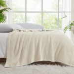 CYMULA Super Soft Knit Throw Blanket Throw Size Beige - Lightweight Plush Fuzzy ... - Image 6