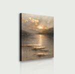 TAILORED CANVASES Golden Horizon Abstract Wall Art Gold Accent Decor Black and G... - Image 3