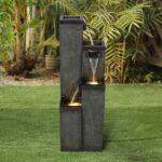 Modern Floor-Standing Water Fountain 39.3” High, Indoor Outdoor Water Fountain w... - Image 3
