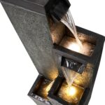Modern Floor-Standing Water Fountain 39.3” High, Indoor Outdoor Water Fountain w... - Image 5