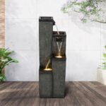 Modern Floor-Standing Water Fountain 39.3” High, Indoor Outdoor Water Fountain w... - Image 6
