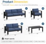 Wisteria Lane Aluminum Patio Furniture Set for All Weather, Oversized Metal Outd... - Image 3