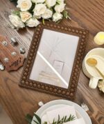 5x7 Picture Frame Wood Beaded Photo Frame MDF Brown Rusitc Frames Vintage Unique... - Image 4