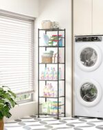 Sakugi 6-Tier Metal Storage Shelves - Slim Shelf Organizer with Reinforced Side ... - Image 3
