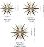 Starburst Large Wall Clock,Mid Century Decorative Wall Clock Modern Silent Clock... - Image 3