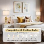 28.5" Modern Sculptural Living Room Table Lamps Set of 2 with USB A+C & AC Outle... - Image 6