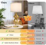 28.5" Modern Sculptural Living Room Table Lamps Set of 2 with USB A+C & AC Outle... - Image 7