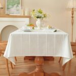 Zobesta White Table Cloth Rectangle Tablecloth 53 x 120 Inch, Cotton Linen White... - Image 3