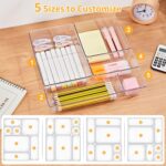 SMARTAKE 13-Piece Drawer Organizers with Non-Slip Silicone Pads, 5-Size Desk Bat... - Image 5