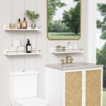 Forbena Gold Floating Shelves for Wall Decor Set of 3, Bathroom Shelves Over Toi... - Image 3