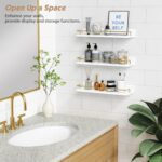Forbena Gold Floating Shelves for Wall Decor Set of 3, Bathroom Shelves Over Toi... - Image 6