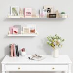 Forbena Gold Floating Shelves for Wall Decor Set of 3, Bathroom Shelves Over Toi... - Image 7