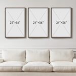 Large Vintage Framed Neutral Landscape Wall Art for Living Rooms, 3 Piece Retro ... - Image 4
