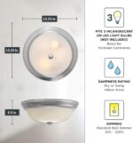 Designers Fountain 15 in 3-Light Flush Mount Ceiling Light, Pewter with Alabaste... - Image 5