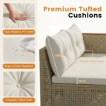 Devoko Wicker Patio Furniture Set, 3 Pieces Outdoor Sofa with Tufted Pillow,PE R... - Image 4
