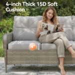 Aoxun Luxury 9-Piece Patio Furniture Set, 360° Swivel Chairs, Wicker Rattan Sofa... - Image 6