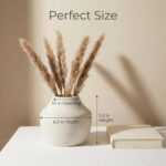 Rustic Vintage Off-WhiteTerracotta Pot, 5.3 Inch Aged Ceramic Vase for Dried/Fre... - Image 5