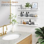 Forbena Floating Shelves for Wall 24 Inches Long, Modern White Wall Shelving Uni... - Image 5