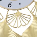 3D Creative Ginkgo Biloba Wall Clock, 27.56In Gold Dial Design, Silent Seconds M... - Image 7