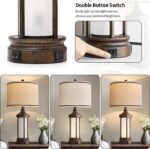 25'' Table Lamps Set of 2 for Living Room Bedroom Farmhouse Metal Lamps with 2 U... - Image 4