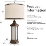 25'' Table Lamps Set of 2 for Living Room Bedroom Farmhouse Metal Lamps with 2 U... - Image 6