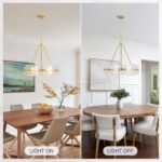 Modern Glass Chandeliers for Dining Room: 22" Drum Kitchen Chandelier Over Table... - Image 4