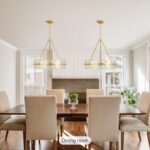 Modern Glass Chandeliers for Dining Room: 22" Drum Kitchen Chandelier Over Table... - Image 5